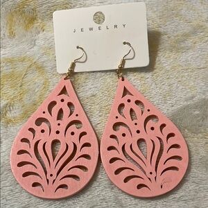 Pink Teardrop Earrings